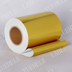 Glossy golden paper material roll