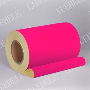 Pink fluorescent paper label