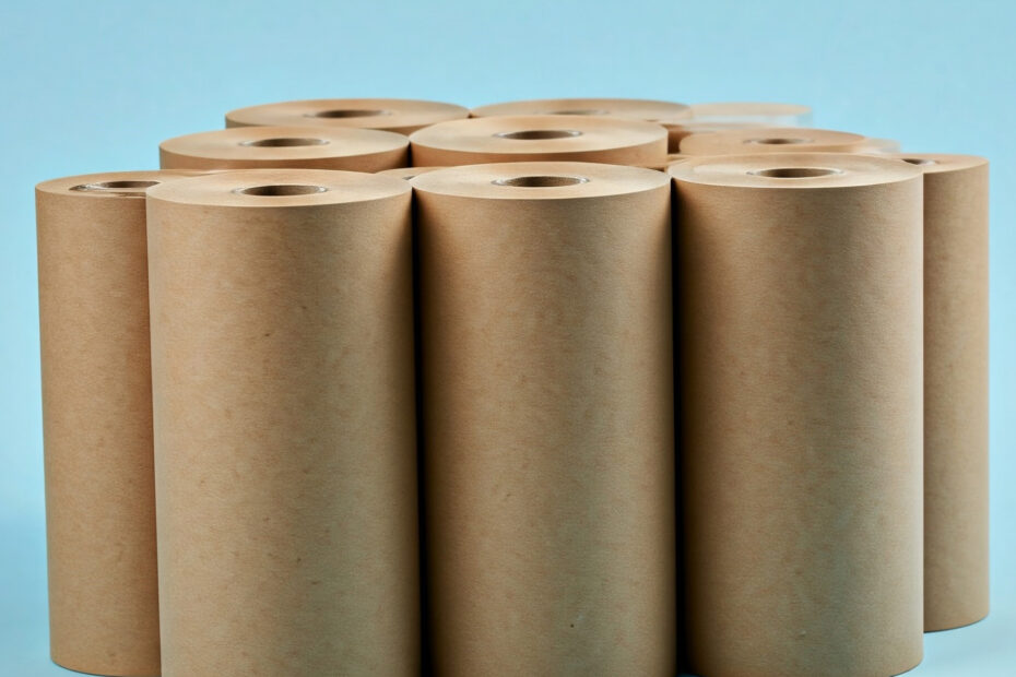 Self-Adhesive Kraft Paper Wholesale Suppliers: Your Ultimate Guide 1 a group of brown rolls of paper